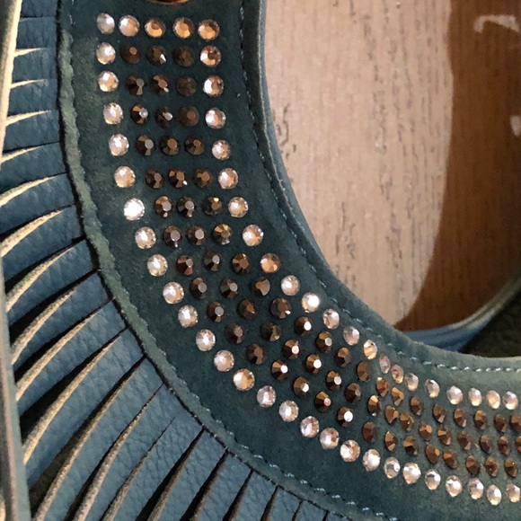 đź’™Sasha Vieta Aqua Vegan Leather Fringe Bag - Picture 10 of 16